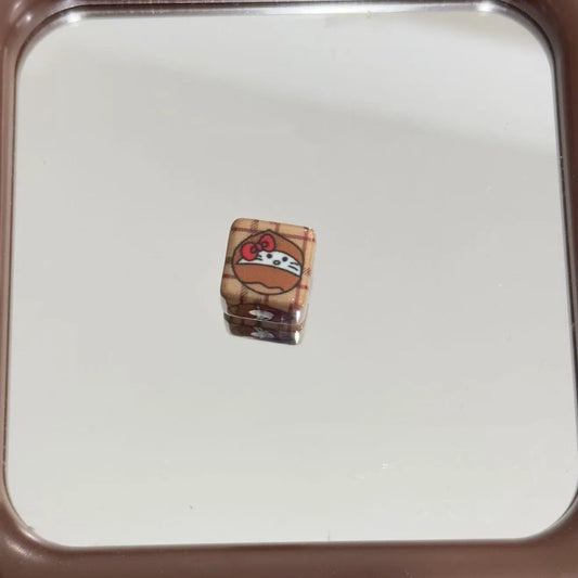 Hello Kitty Printed Acrylic Square Beads 14mm Chestnut Theme 10pcs 2