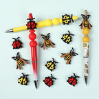 Silicone 3D Focal Beads Ladybug Wasp Insect Detailed Wings and Antennae 20pcs 6
