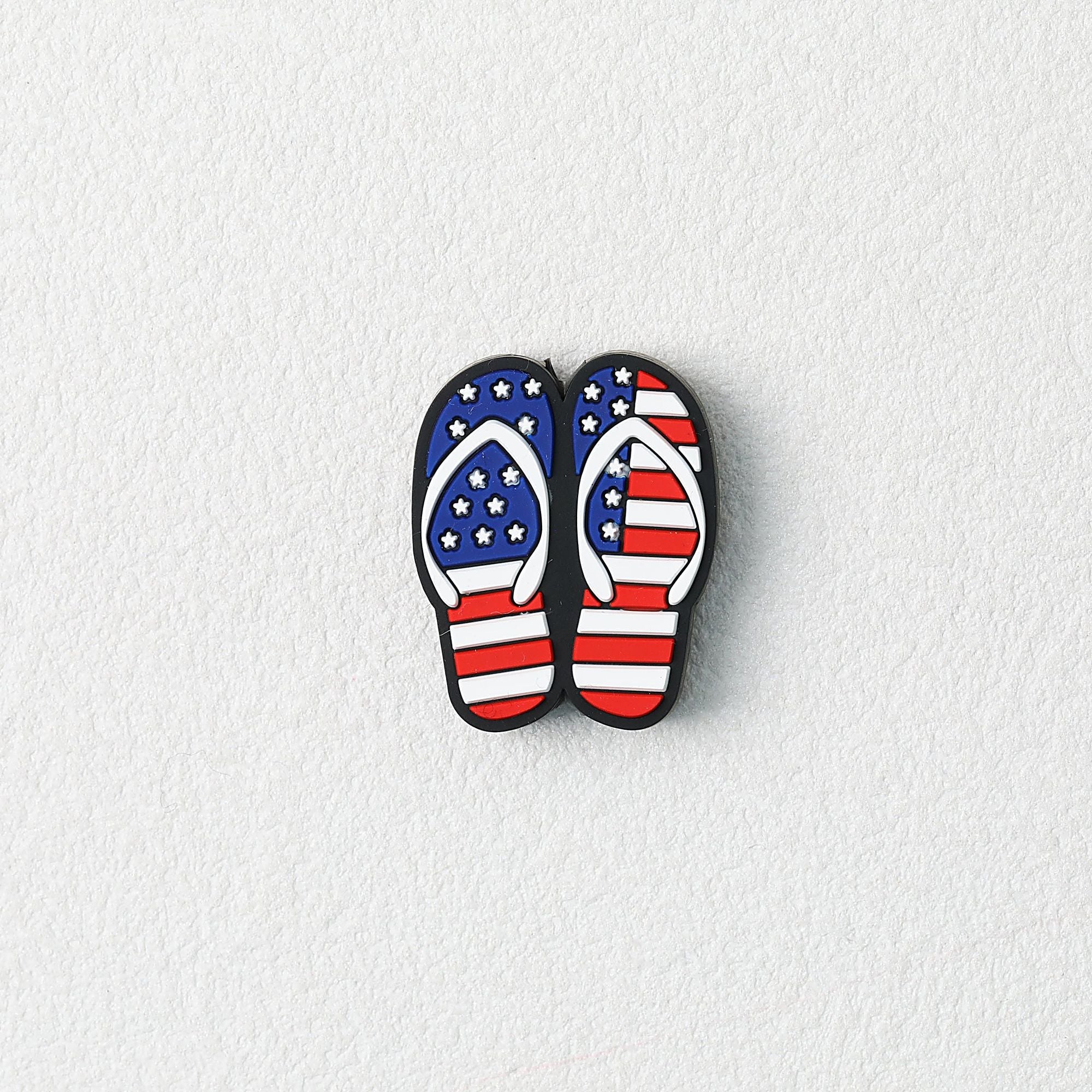 USA Flag Independence Day Flip Flop Silicone Focal Beads20pcs