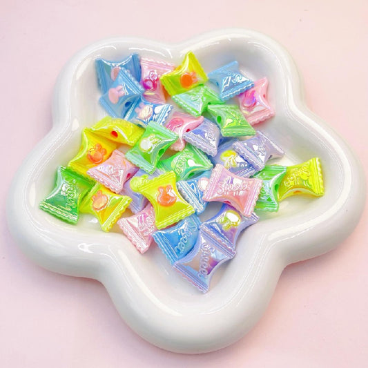 Rabbit Candy Acrylic Beads 11x21mm Glossy Pastel Colors 10pcs
