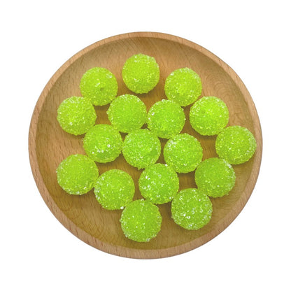 Sugar Acrylic Bubblegum Beads 20mm Frosted Texture Mixed Colors 50pcs 4