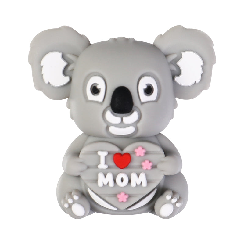 Silicone 3D Focal Beads Mother's Day Koala Bouquet Happy Mother's Day 20pcs 14