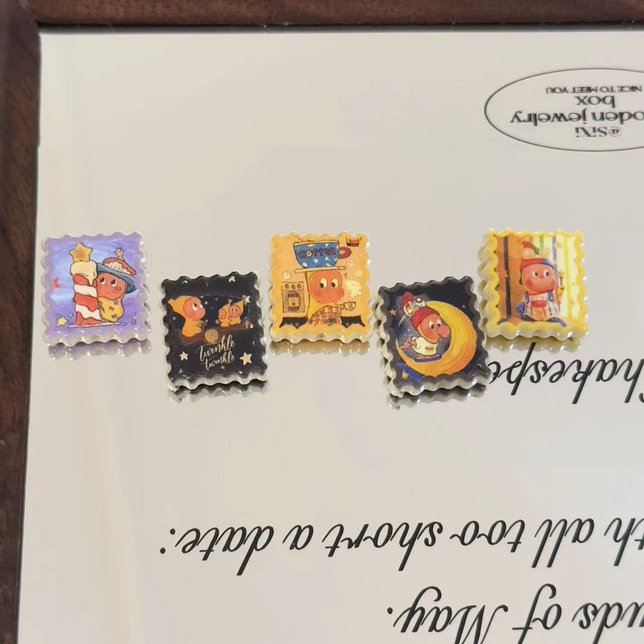 Twinkl Stamp Acrylic Square Beads 19mm Playful Mixed Colors 10pcs