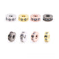 Copper Round Spacer Beads 8mm Inlaid Zircon 10pcs