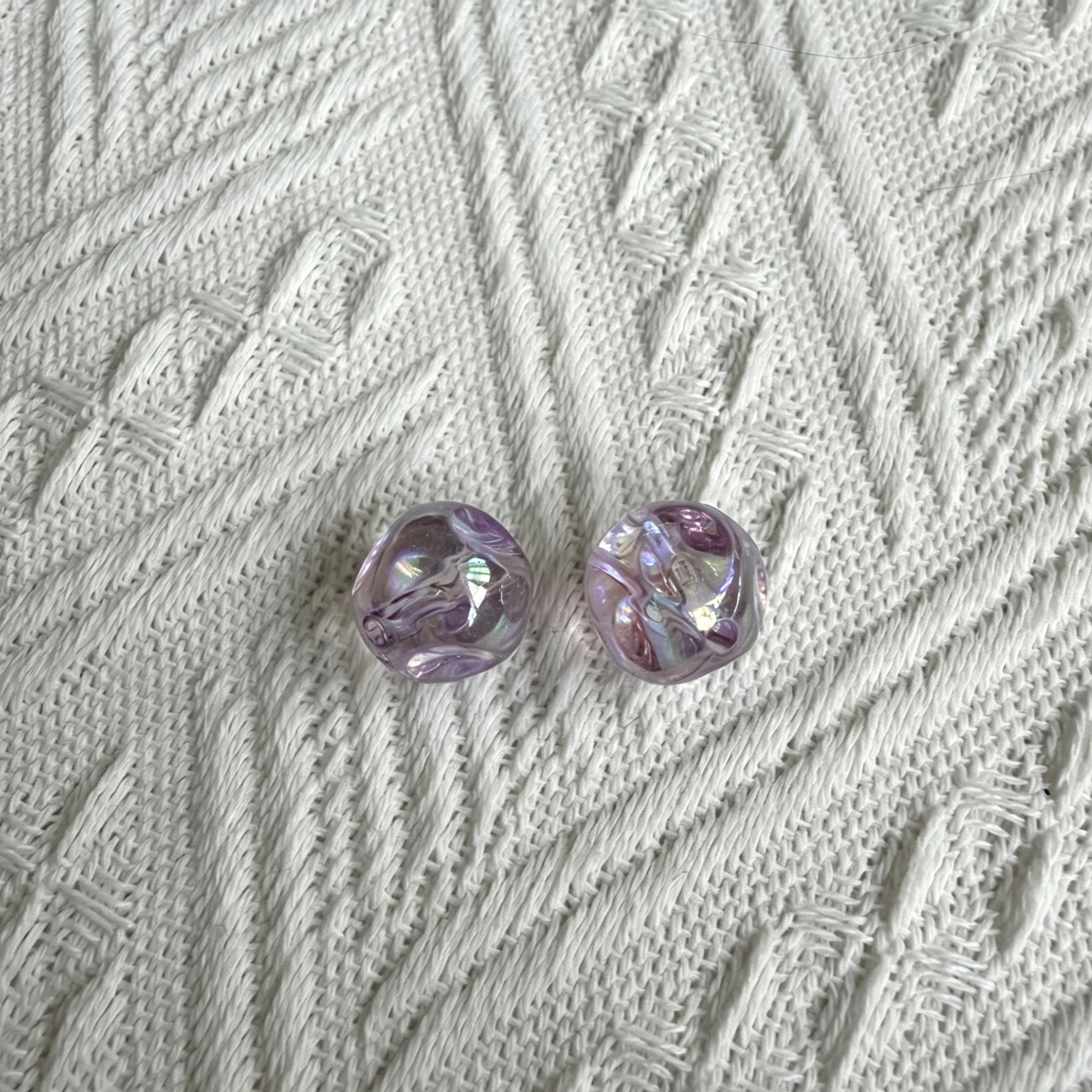 Transparent Iridescent Fig Shaped Acrylic Beads 15mm 50pcs 15