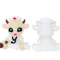 Silicone 3D Focal Beads Nurse Cow Wearing Nurse Hat Holding Stethoscope