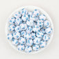 15mm Printed Silicone Beads Cartoon Character Designs 50pcs - Stitch