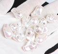 Irregular Acrylic Beads ABS Plastic Imitation Pearl Rhinestone 10pcs 6