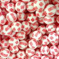 15mm Silicone Beads Red Peach Heart Print 50pcs
