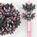  3D Halloween Pink Wing Bat Silicone Focal Beads 20Pcs