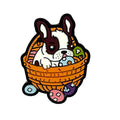 Silicone Focal Beads Easter Puppy Basket with Colorful Eggs