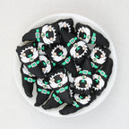 Gnome Cauldron silicone focal beads Wholesale, Black Halloween Wizard Green Accents