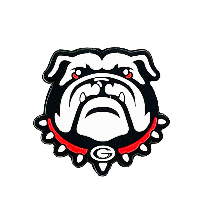 Silicone Focal Beads Georgia Bulldogs Fierce Mascot Red Collar 20pcs