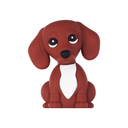 Silicone 3D Focal Beads Puppy Sitting Pose Smiling Face 20pcs 15