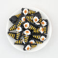 3D Halloween Yellow Striped Hat Dwarf Silicone Focal Beads 20Pcs  2