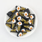 3D Halloween Yellow Striped Hat Dwarf Silicone Focal Beads 20Pcs  2