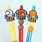 Silicone Focal Beads Ball Game Match Day Text 20pcs 9