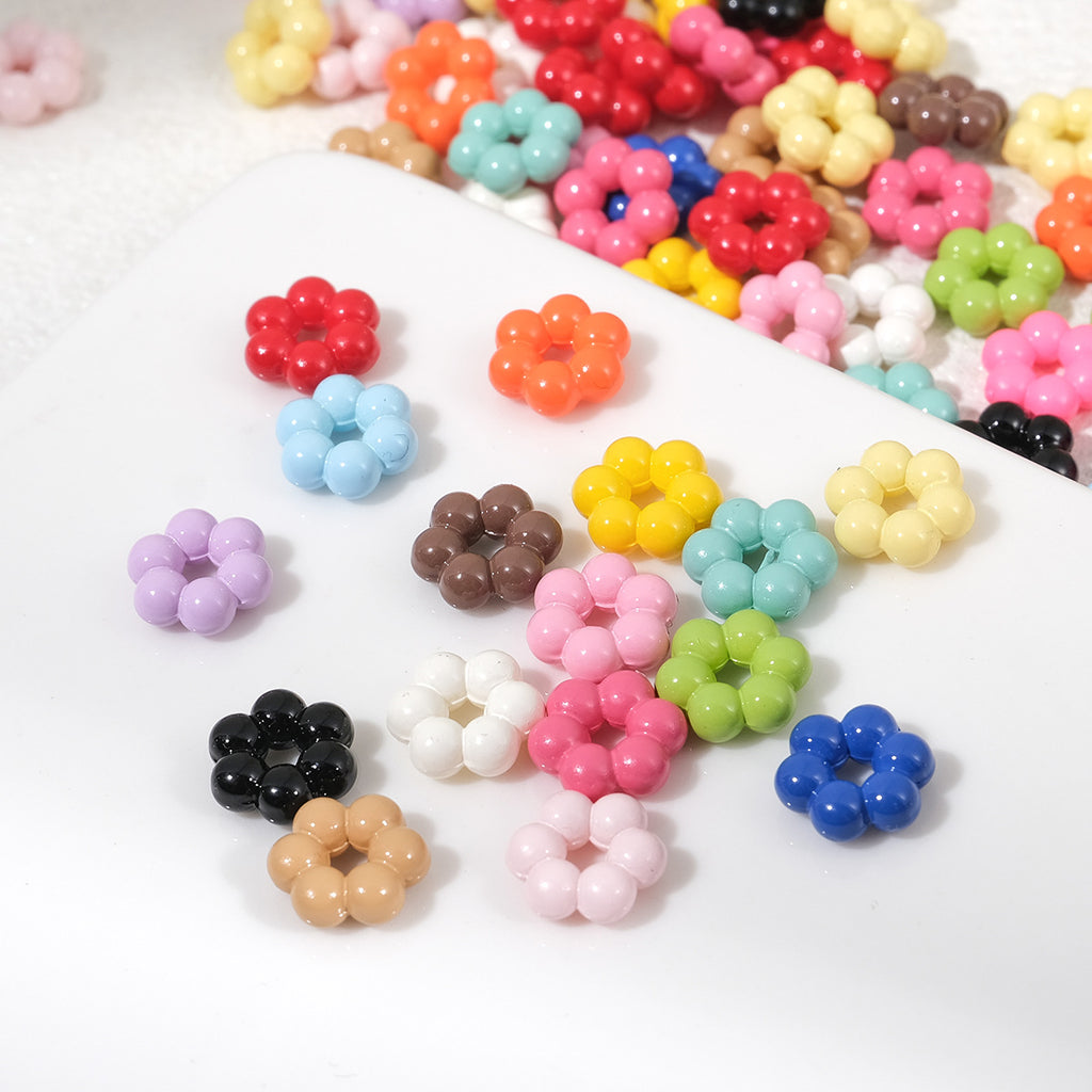 Floral Flower Shape 8mm Acrylic Spacer Beads 50pcs 3