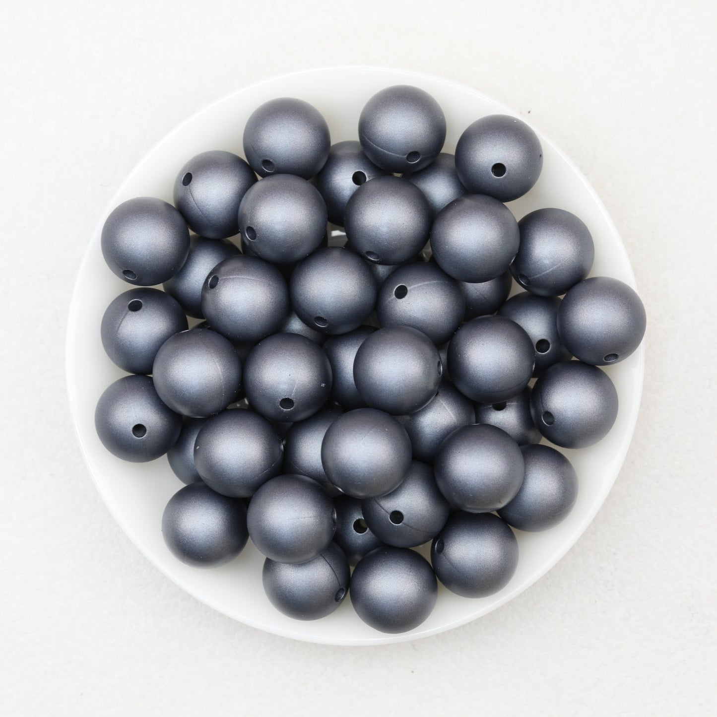 Metallic 15mm Round Silicone Beads 50pcs 5