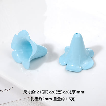 Bellflower Shaped Acrylic Beads 12x17x17mm and 21x28x28mm 50pcs 16