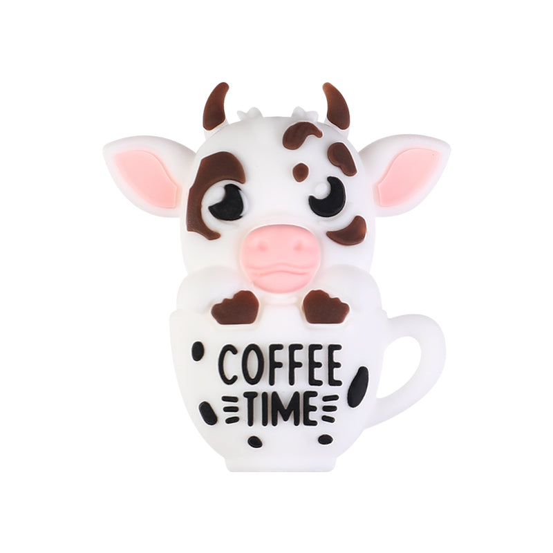 3D Coffee-Themed Silicone Focal Beads Cute Coffee Cups 20pcs 13