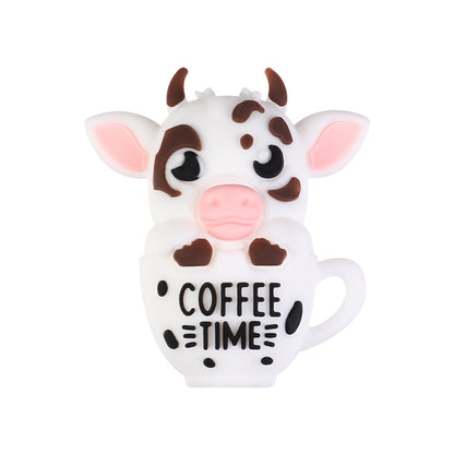 3D Coffee-Themed Silicone Focal Beads Cute Coffee Cups 20pcs 13