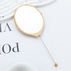 Beadable Plastic Mirrors Oval Wood Pattern