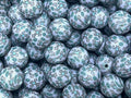 15mm Silicone Beads Color Cross Print 50pcs