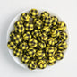 15mm Checkered Pattern Priented Round Silicone Beads Multi Color 50pcs 3