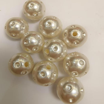 20mm Faux Pearl Golf Ball Bubblegum ABS Plastic Beads 10pcs 3
