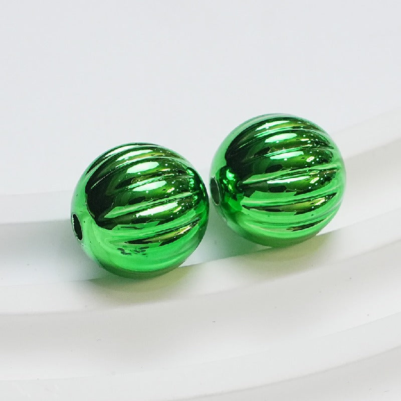 Plated Pumpkin Acrylic Beads 14mm Glossy Metallic Colors 50pcs 7