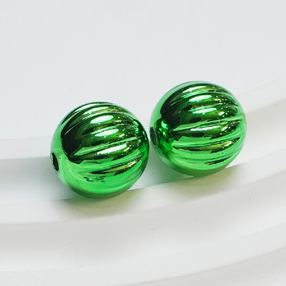 Plated Pumpkin Acrylic Beads 14mm Glossy Metallic Colors 50pcs 7