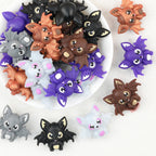  3D Multicolour Halloween Bat Silicone Focal Beads 20Pcs