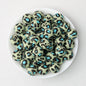 15mm Colored Leopard Print Round Silicone Beads 50pcs - Light Green