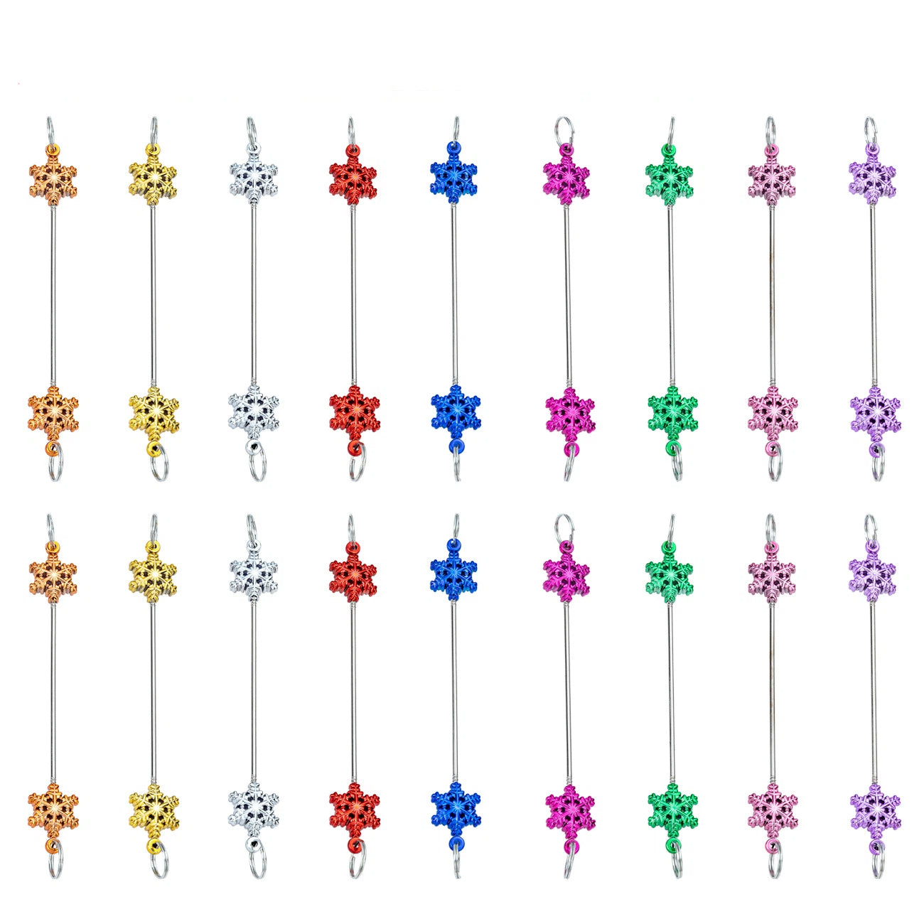 Beadable Blank Bars Christmas Snowflake-shaped