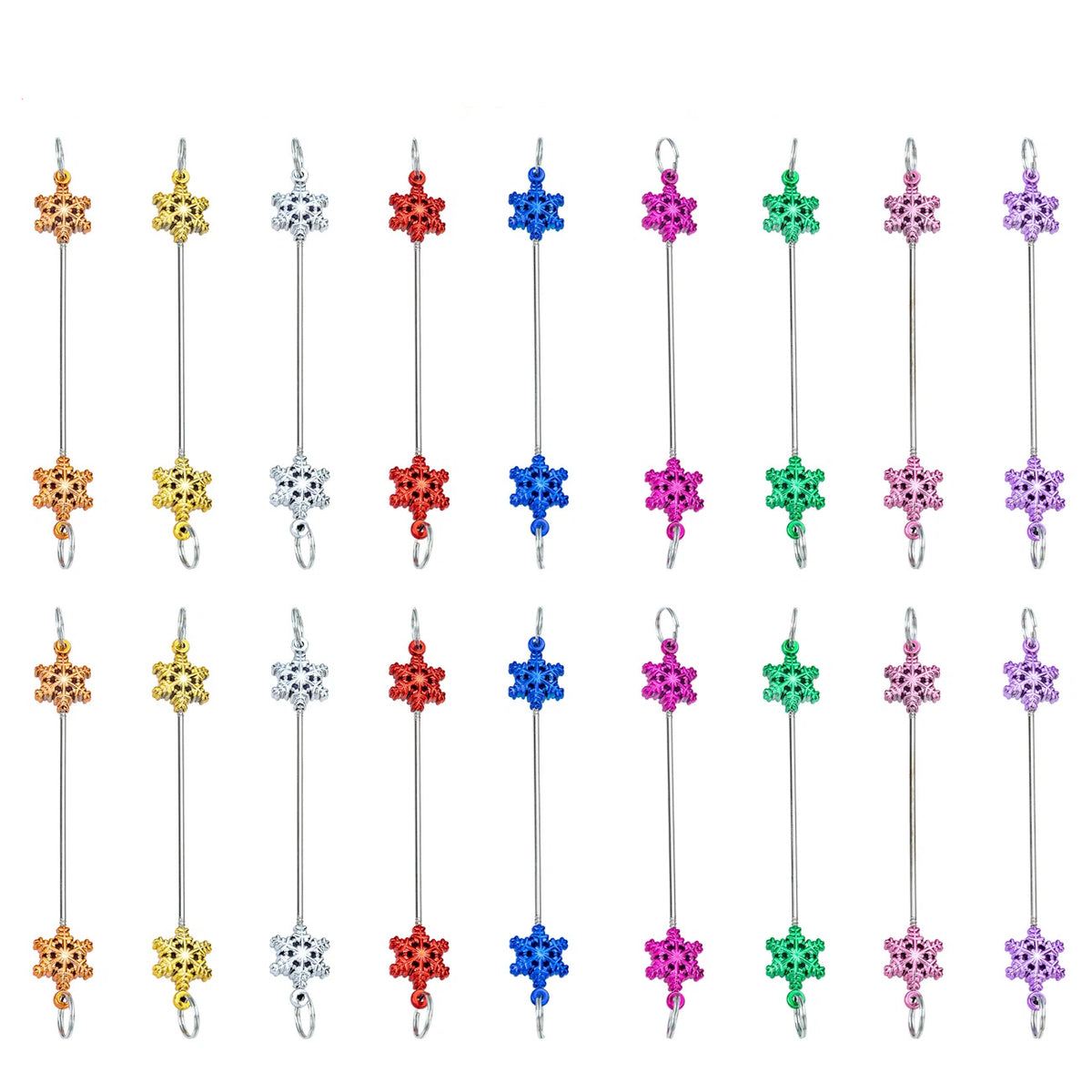 Beadable Blank Bars Christmas Snowflake-shaped