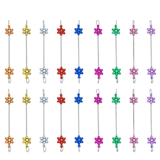 Beadable Blank Bars Christmas Snowflake-shaped