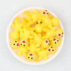Yellow 3D Monster Silicone Focal Beads 20 pcs