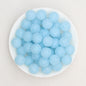 15mm Glitter Silicone Round Beads with 2.5mm Hole 50pcs - Glitter Blue