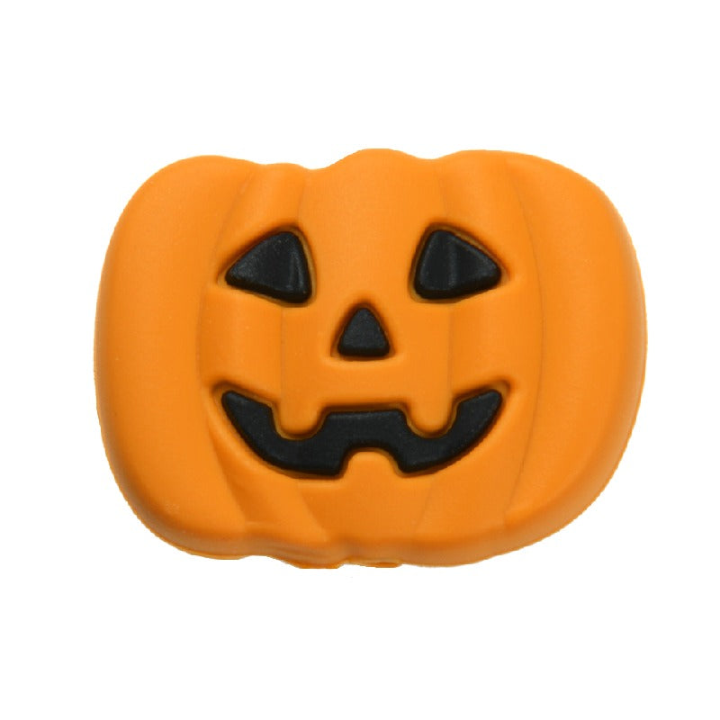 Silicone Focal Beads Halloween Ghost Pumpkin Bat Designs 10pcs 26