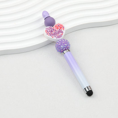 Gradient Color 3 In 1 Beadable Stylus Pens Plastic Body 4