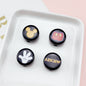 16mm Black Acrylic Character Round Beads with Face Icons 20pcs 4