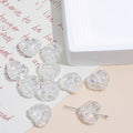 Transparent Heart Acrylic Beads 18x20mm Quilted Pastel 10pcs 6
