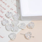 Transparent Heart Acrylic Beads 18x20mm Quilted Pastel 10pcs 6