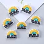 Silicone Focal Beads Daisy You Are My Sunshine Text 20pcs 11