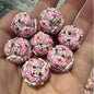 Embellished Bubblegum Beads 20mm Strawberry Shortcake Design 30pcs 10