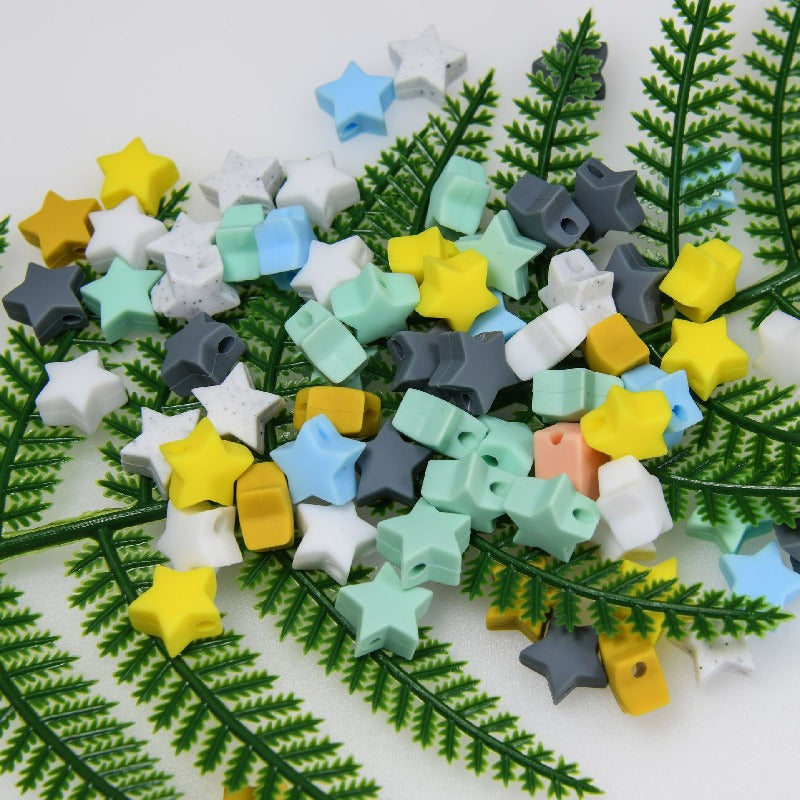 Colorful Pastel Mix Heart 14mm Silicone Beads Solid Color Matte Finish 50pcs 3