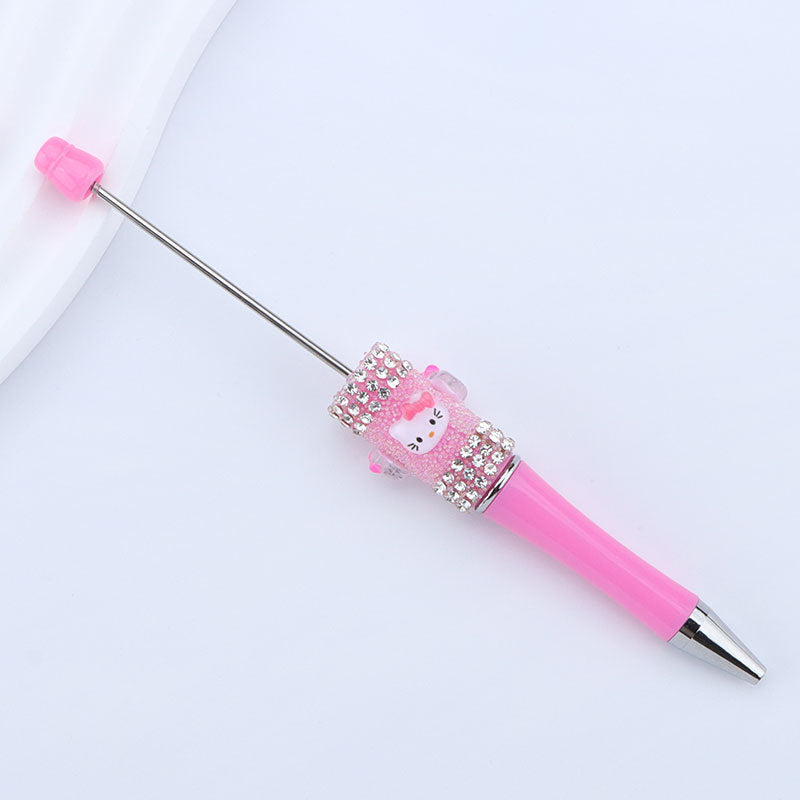 Beadable Pen with Kitty and Rhinestone  11