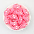 3D Pink Ribbon Dwarf Silicone Focal Beads 20pcs  2