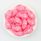 3D Pink Ribbon Dwarf Silicone Focal Beads 20pcs  2